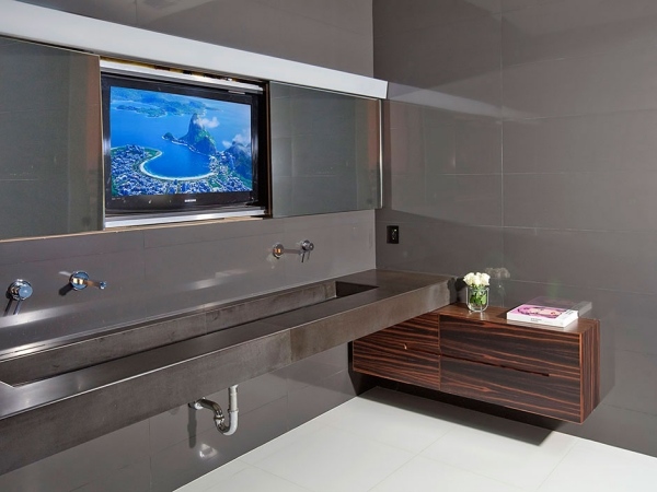 tv badrum rostfritt handfat