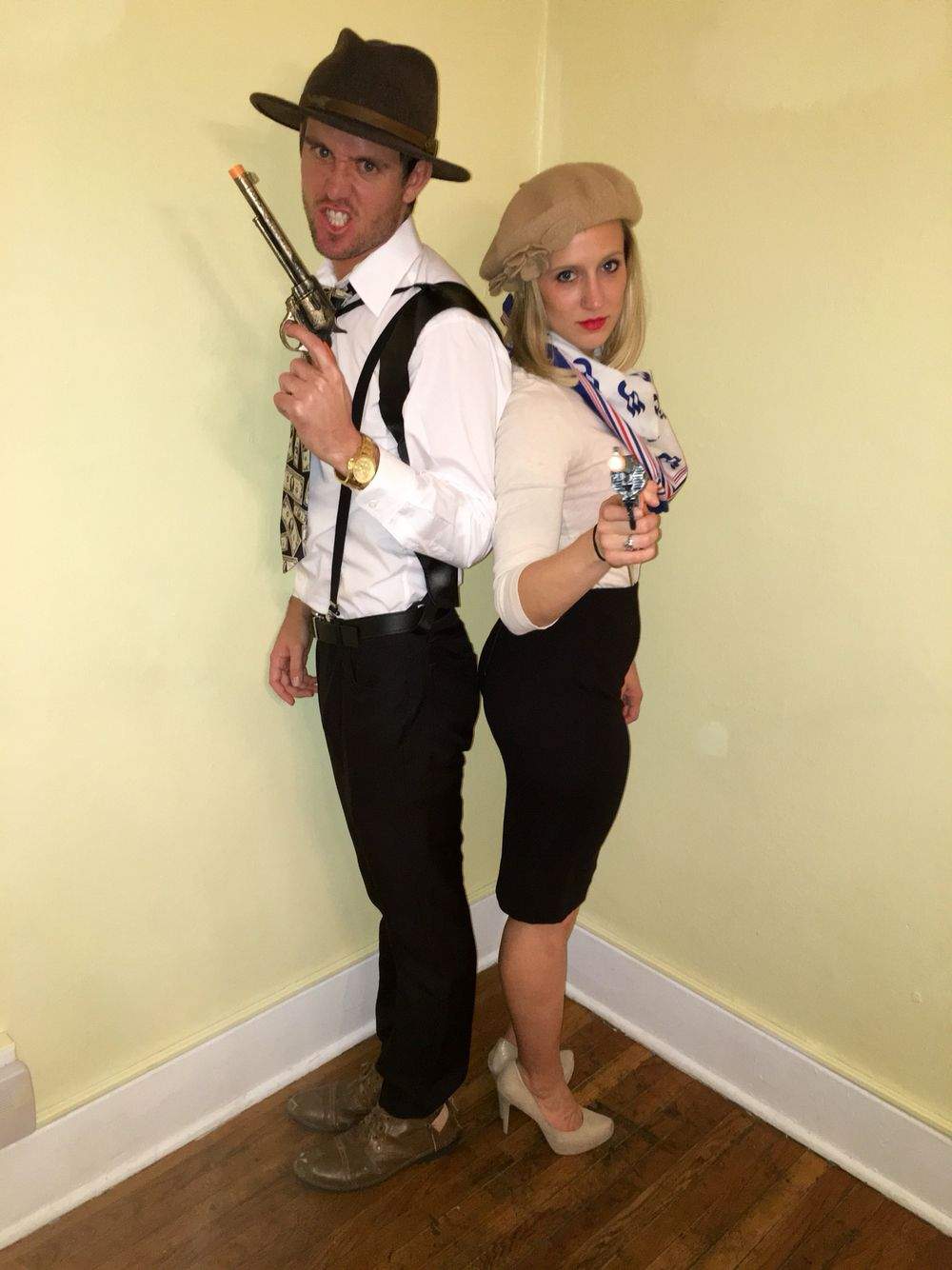 Par kostym idéer Bonnie och Clyde dräkt gör dig själv