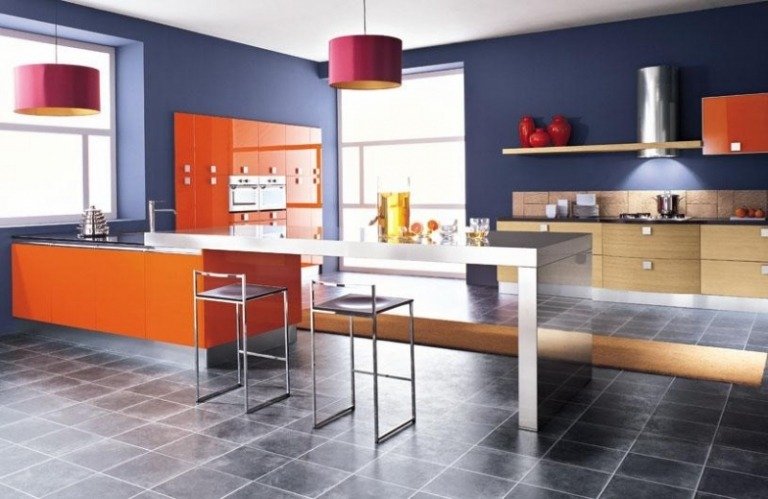 Bästa-färg-kök-orange-grå-blå-design