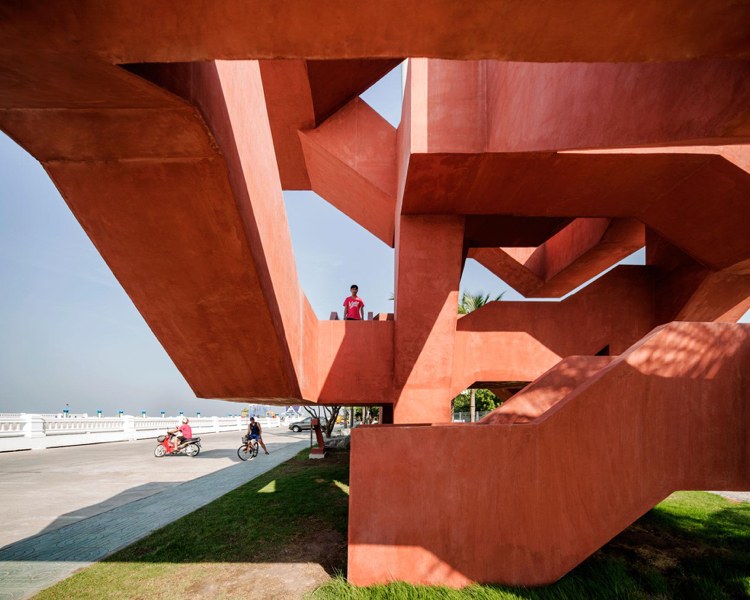 betong-arkitektur-röd-byggnad-material-skulptur-thailand-park