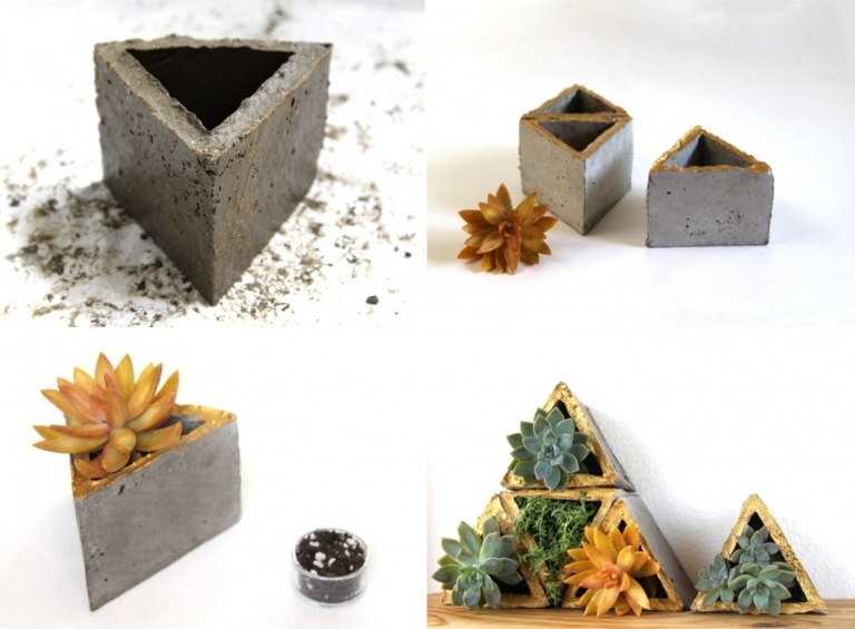 Skapa en vertikal trädgård med små pyramider med succulenter