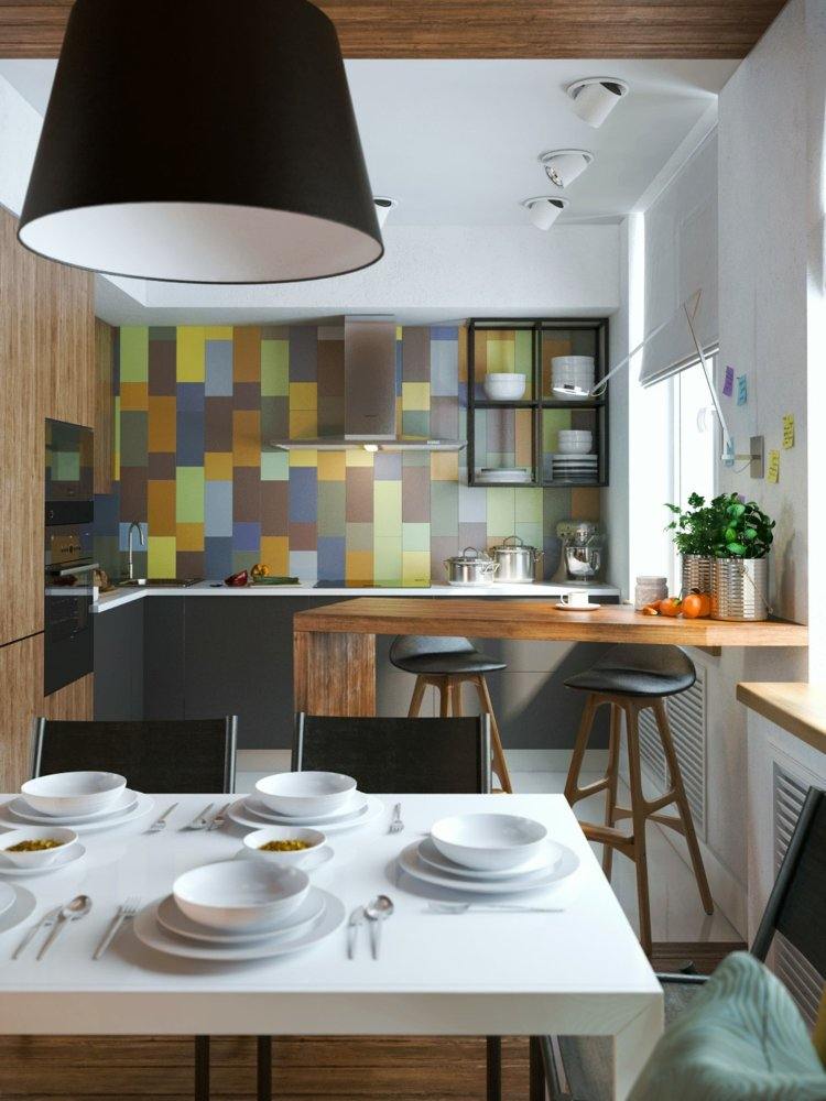 betong-färg-kök-svart-botten-skåp-vitt-matbord-trä-barstol