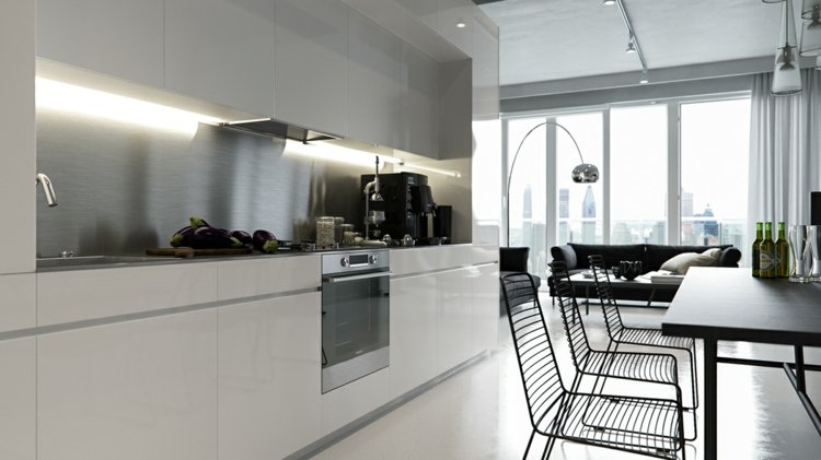 betong-färg-kök-vitt-golv-stänk-skydd-betong-look-svart-stol-bord