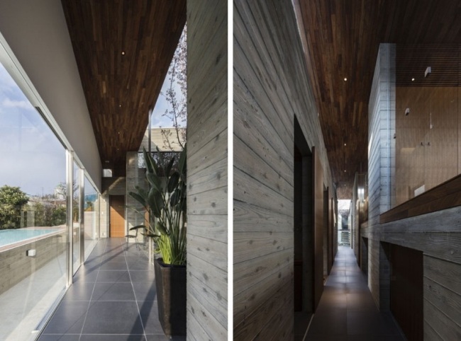 Öppet hus som bor i väggtak i natur-trä