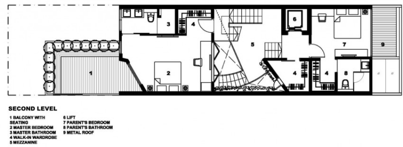 betong-väggar-inre-trädgård-hus-singapore-andra-plan-plan-golv plan-rum division