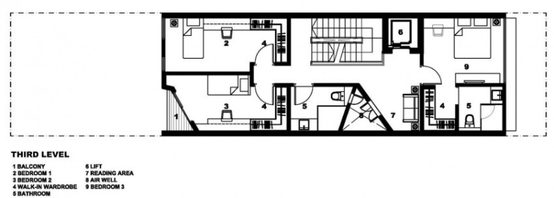 betong-väggar-inre-trädgård-hus-singapore-tredje-plan-plan-golv plan-rum division