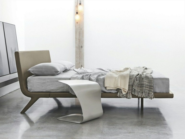Konstruktion läder möbler sänglampa