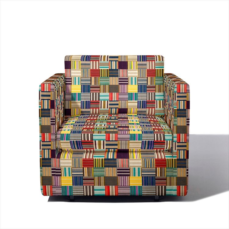 Klädselmaterial-stoppade möbler-knall-fåtölj-Honor-in-Array-färgstarka mönsterlinjer-