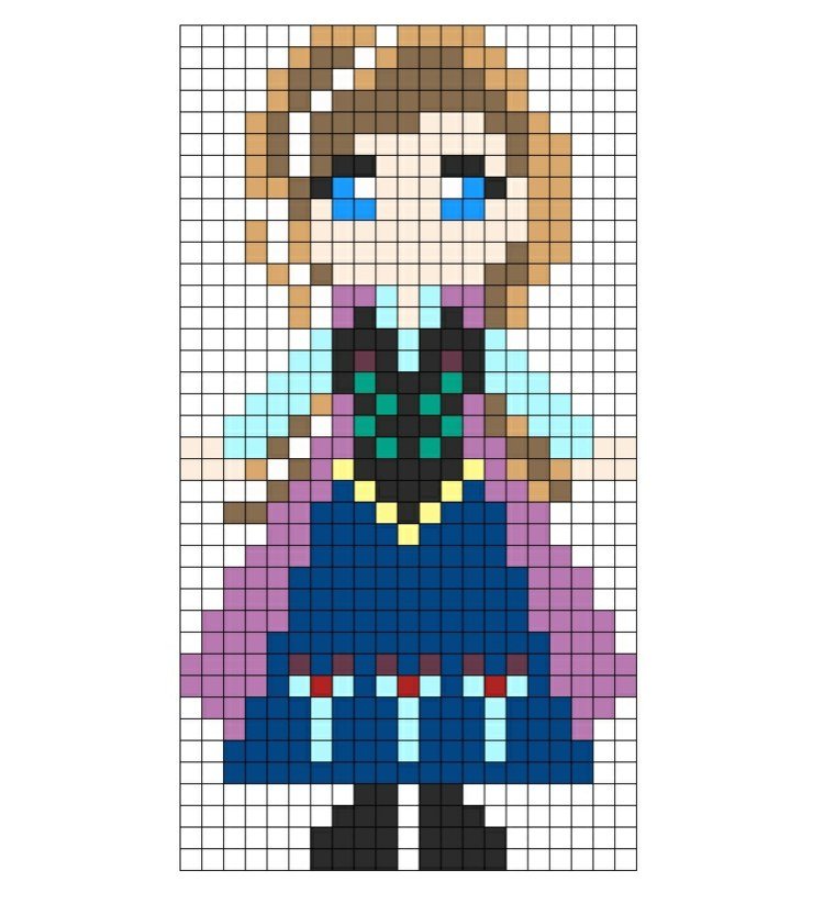 perler pärlor mallar gratis anna-frysta-tema-prinsessa-design