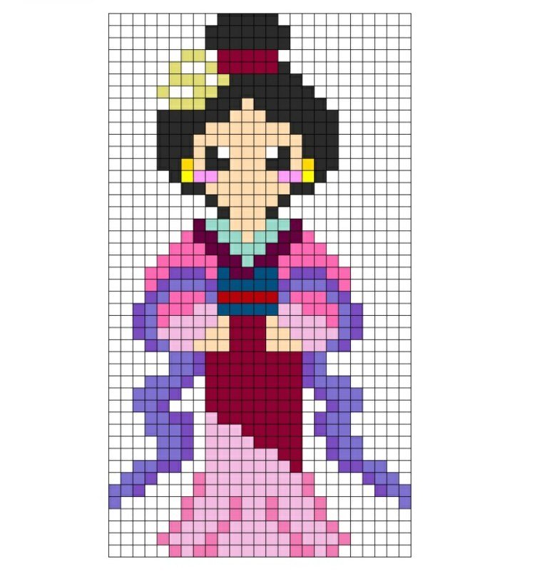 järn-pärla-mallar-gratis-mulan-lila-rosa-asien-tema