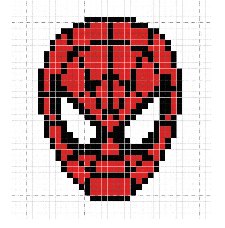 järnpärlor-mallar-fria-spiderman-ansiktsmask-röd spindelnät
