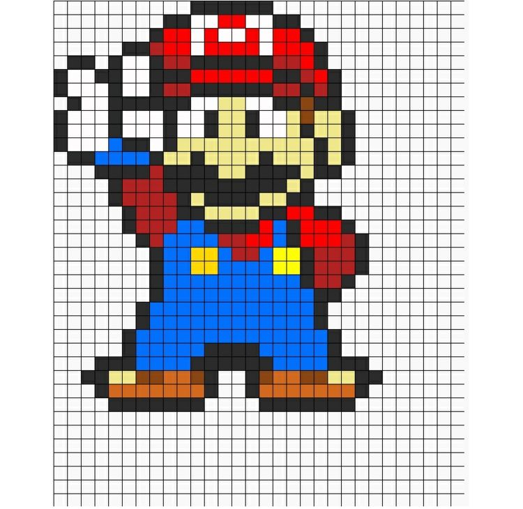 strykpärlor-mallar-gratis-super-mario-videospel-hjälte