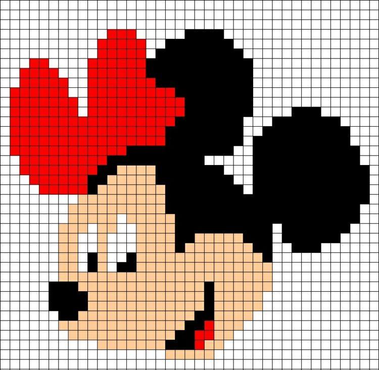 strykpärlor-mallar-gratis-minnie-mus-klassisk-motiv-disney
