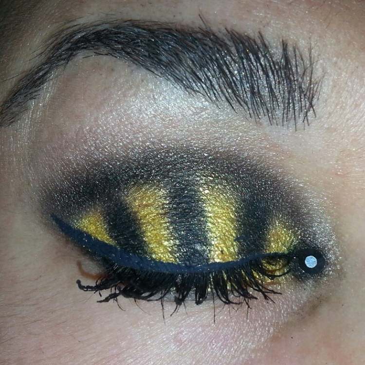 ögonskuggränder gul svart tematisk bi-smink