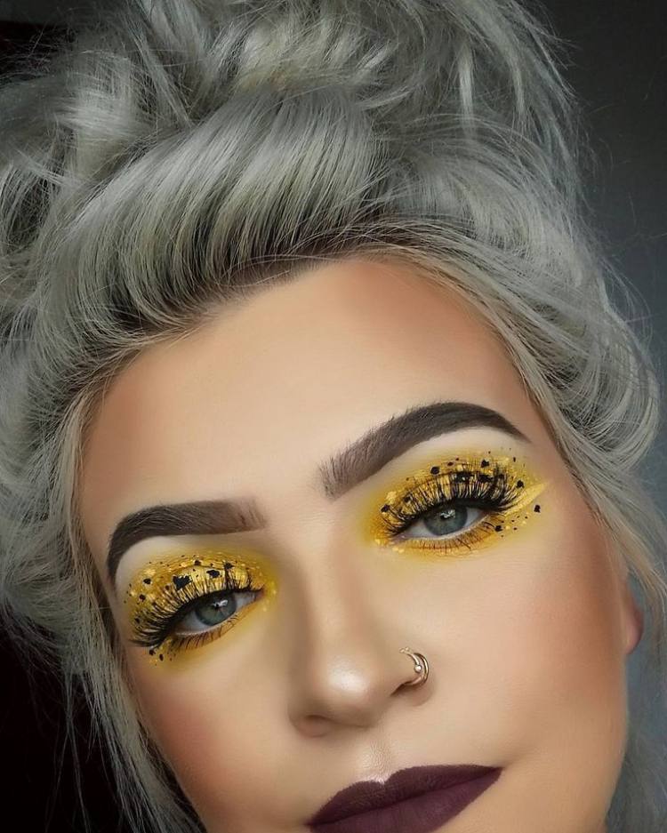 gul svart bee make up vuxen ögonskugga