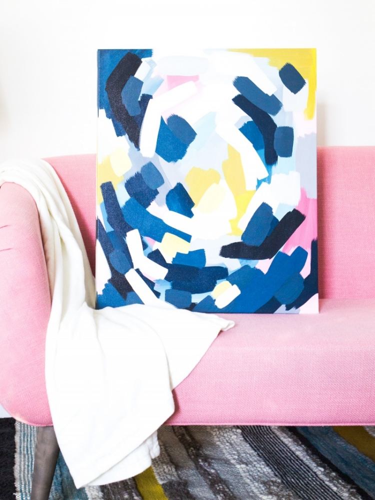 Skapa-dina-egna-bilder-vägg-dekoration-abstrakt-bild-blå-rosa-expressionistisk