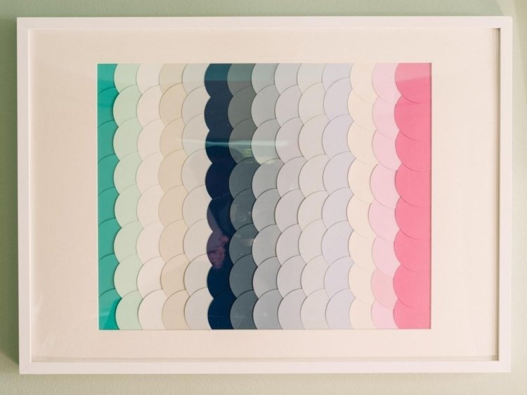 Skapa-dina-egna-bilder-vägg-dekoration-fisk-skala-mönster-papper-pastellfärger