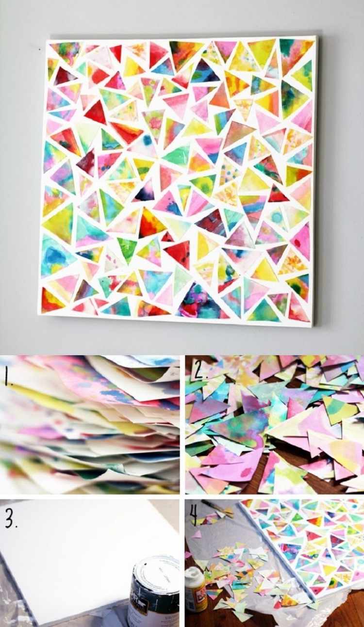 Limma-på-dina-egna-bilder-vägg-dekoration-färgglada-geometriska-trianglar-papper