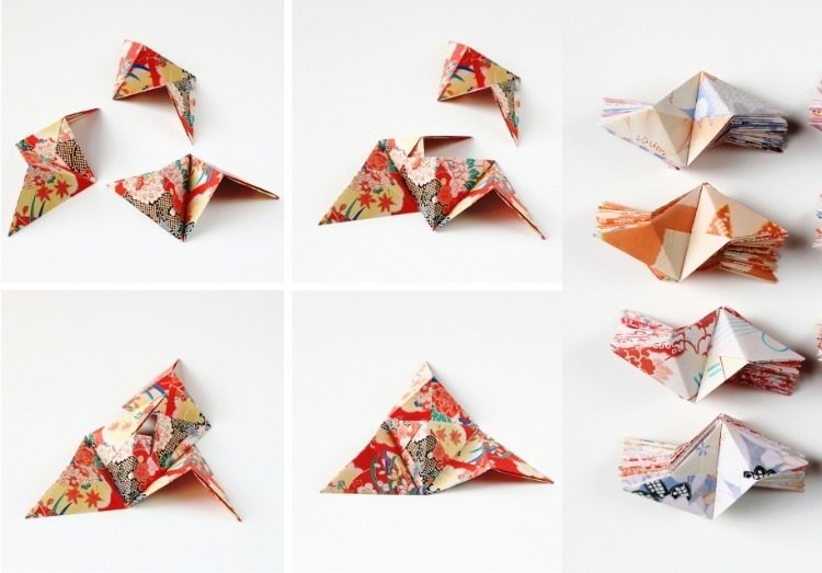 gör-dina-egna-bilder-vägg-dekoration-origami-vik-instruktioner-färgat-papper-mönster