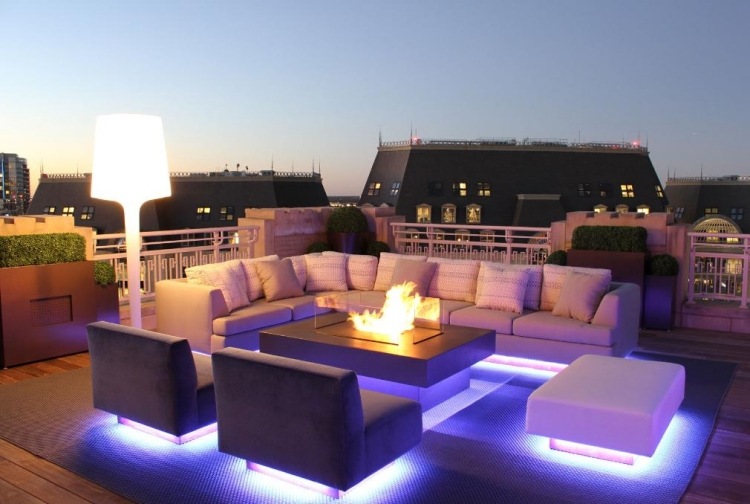 Bilder av terrasser takterrass-bord-bioetanol-eldstad-led-belysning-möbler
