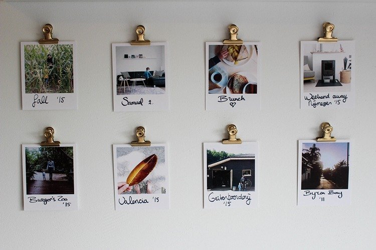 Skapa helt enkelt en tavelvägg med Polaroid -bilder