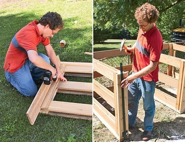 Bygg en biokomposter av trä - gräva i dina egna anslagstavlor