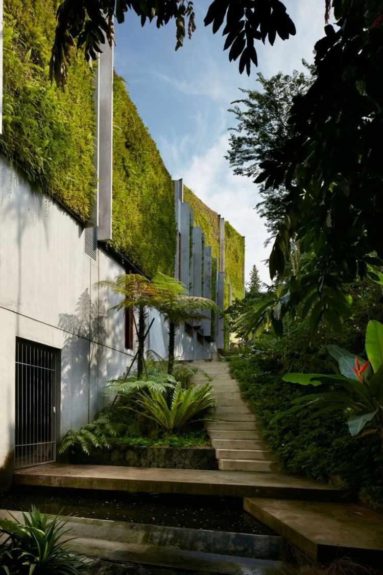 bio solhus vertikal-trädgård-fasad-design-tropiska växter