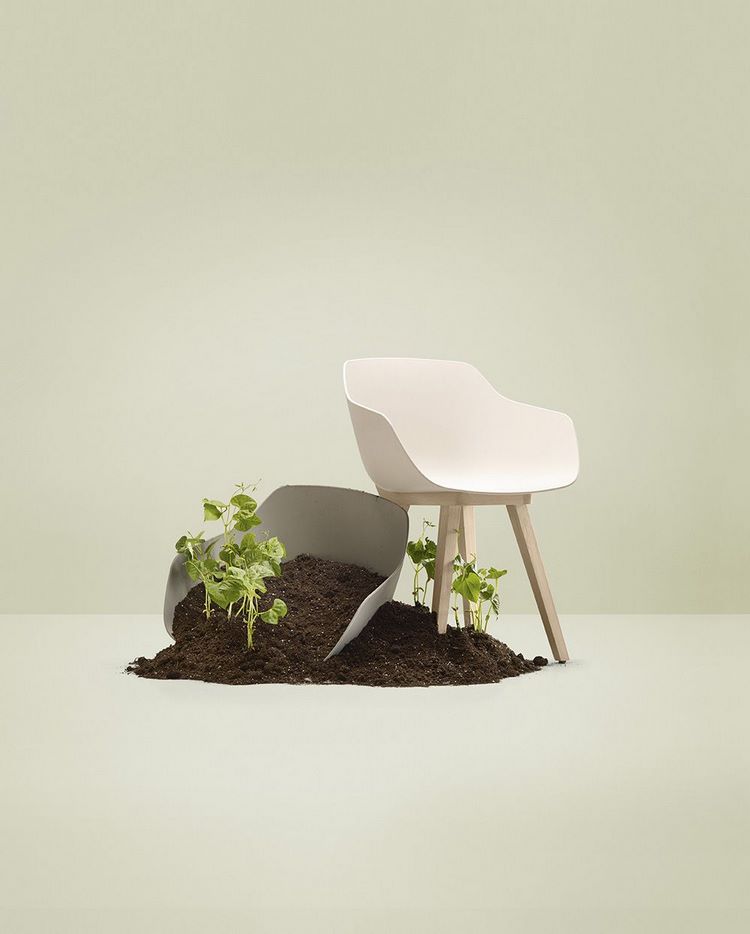 producera biobränsleprojekt alger majsstärkelse naturmaterial hållbar design stol växter jorden