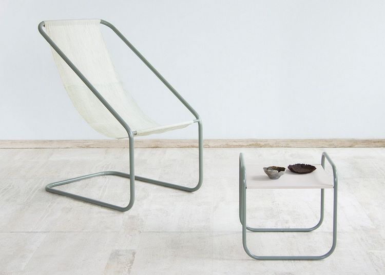 produktion av organiska material projekt alger majsstärkelse naturmaterial hållbar design havet mig möbler samling fåtölj tyg säte