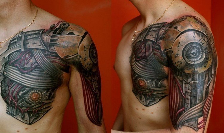 biomekanik-tatuering-överarm-bröst-redskap