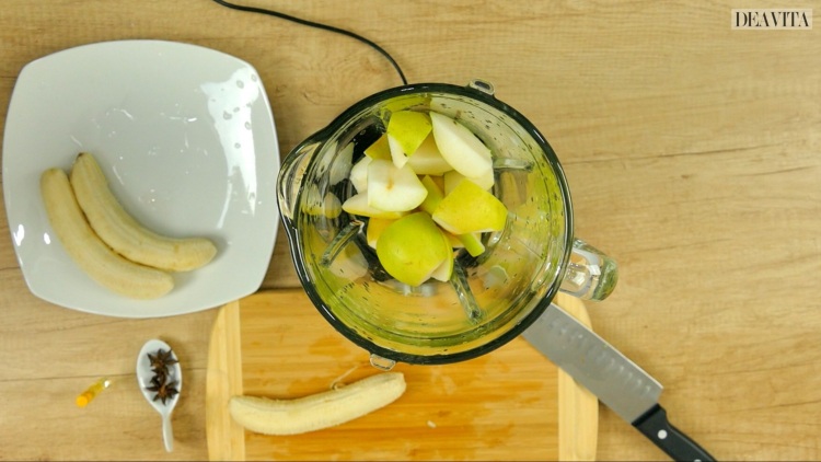 Puree päron banan smoothie ingredienser