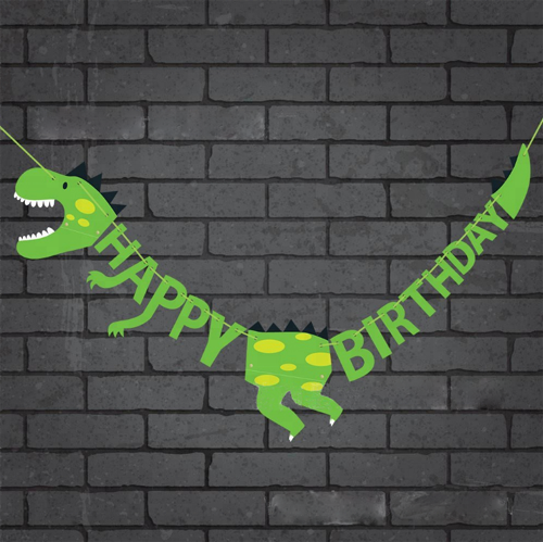 Dinosauruksen syntymäpäivä banneri