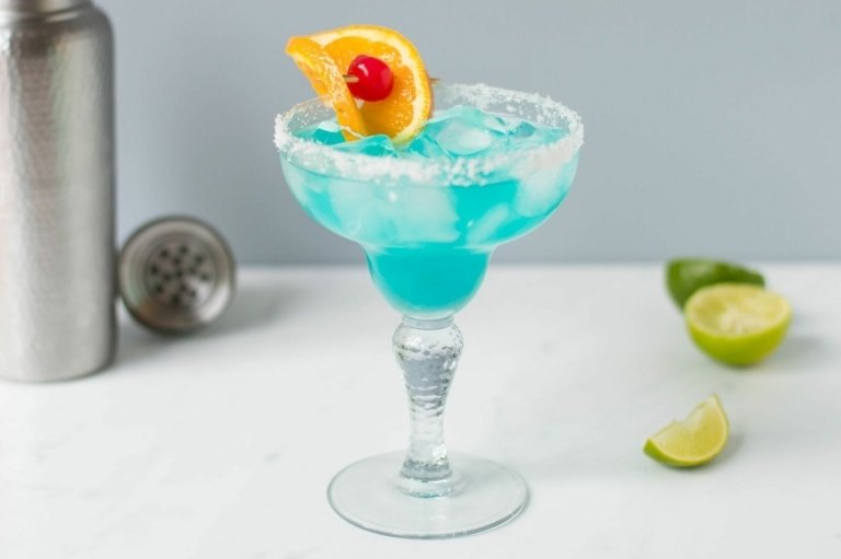 Blue Cocktails Blue Margarita Lime Juice Tequila Blanda dina egna drycker