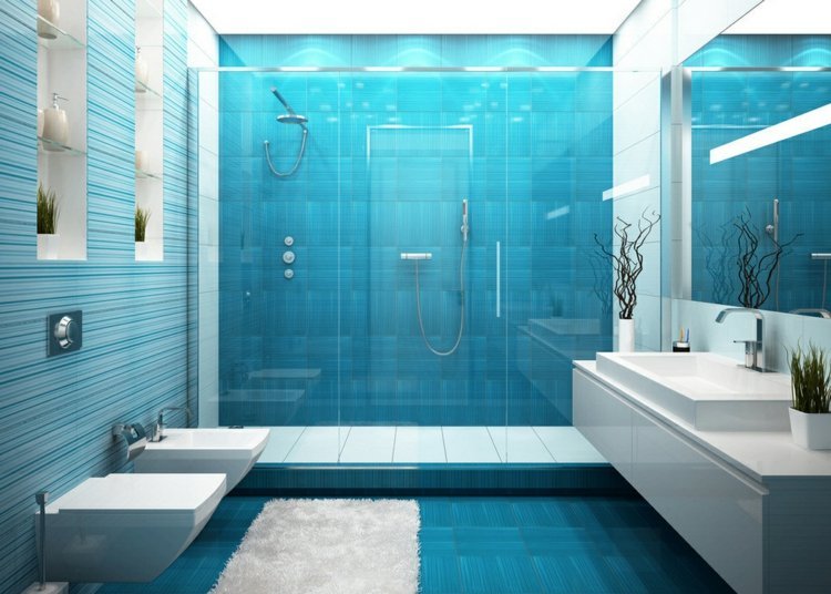 blå-kakel-himmel-blå-randig-dusch-skåp-glas-vägg-vit-bänkskåp-underskåp