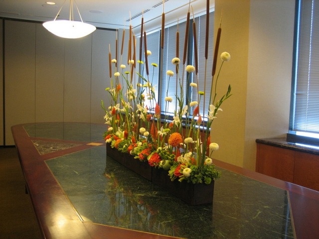 Bukett blomma låda planter dekoration bord belysning kök