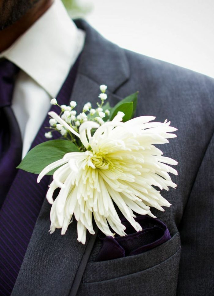 blommor bröllopstrender 2015 krysantemum vit boutonniere