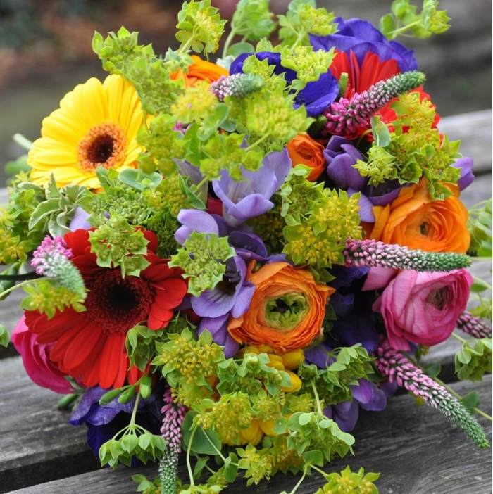 färgglada blommor trender för bröllop 2015 sommar