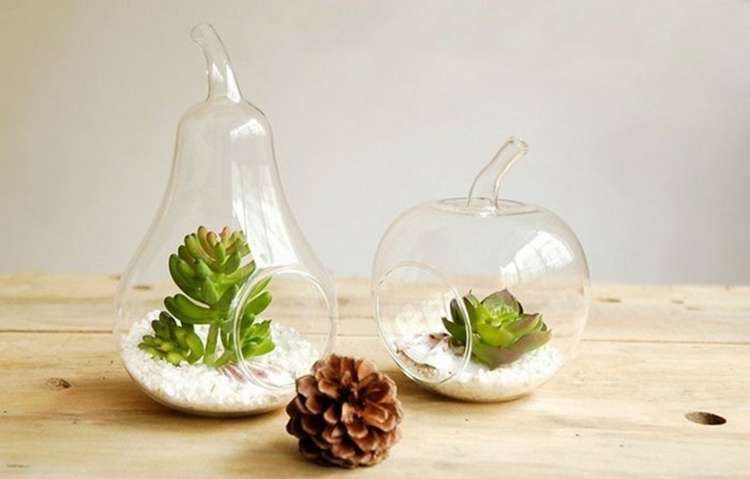 glasdesign modern blomkruka päron äppeltallskott