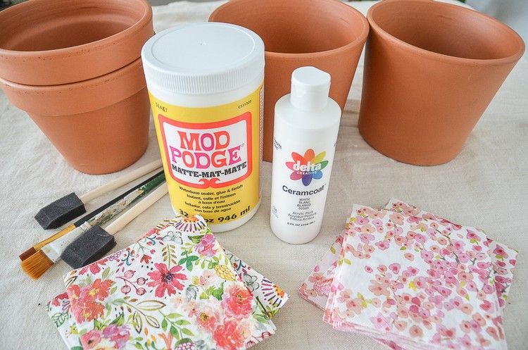 Skapa en blomkruka till påsk med servettekniska material