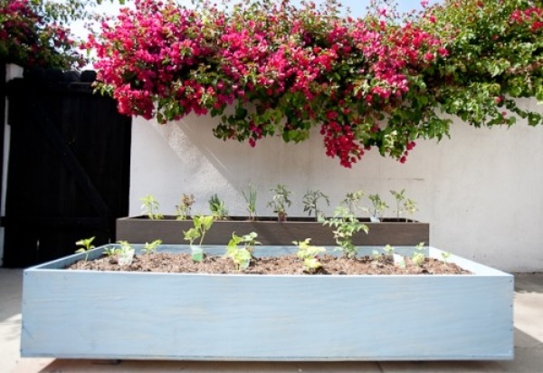 trälåda mini trädgård idéer för blomkrukor gör det själv