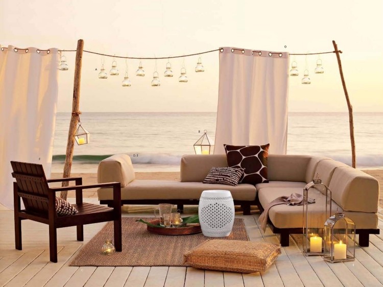 golvdyna-trädgård-terrass-lounge-strand-hav-ljus-lykta-romantik-solnedgång
