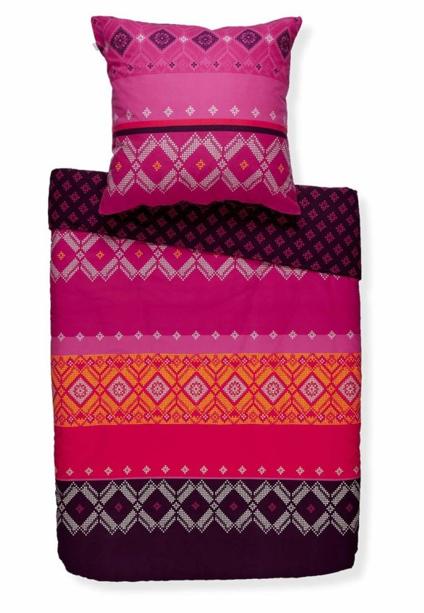 Sovrum dekorera idéer rosa-orange sängkläder