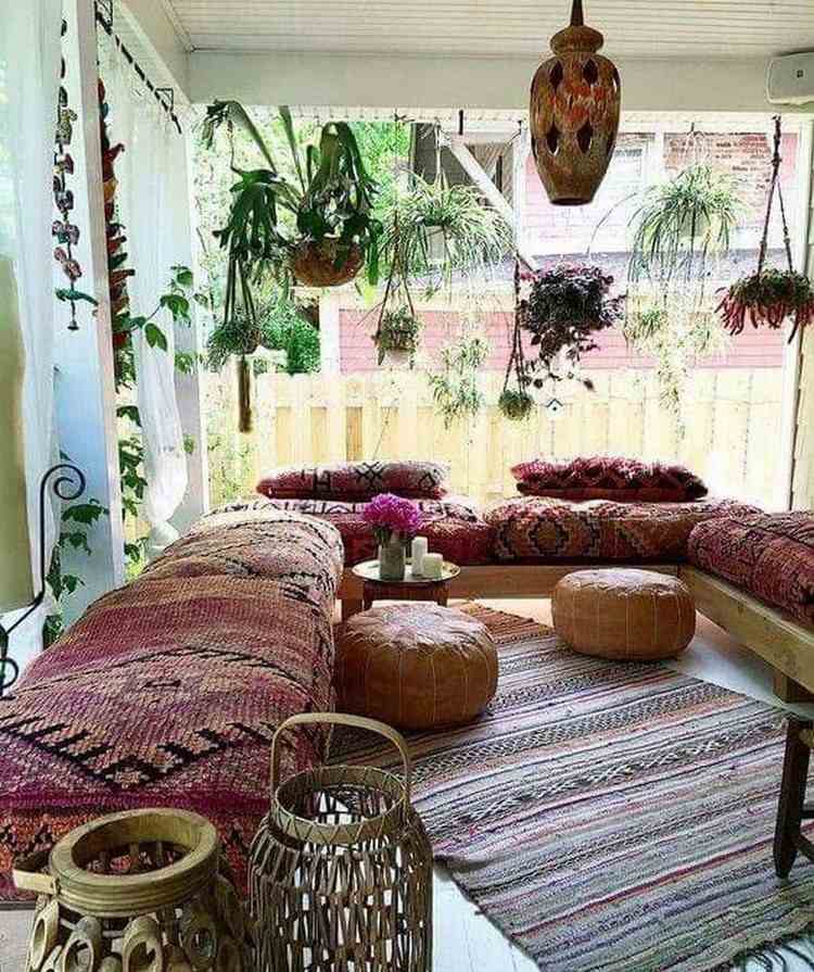 Marockansk livsstil trend vintage möbler boho vardagsrum