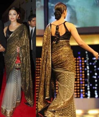 Musta Bollywood -tyylikäs Saree