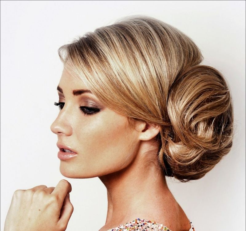 brud frisyrer stoppade i sidled bulle idé elegant look bröllop