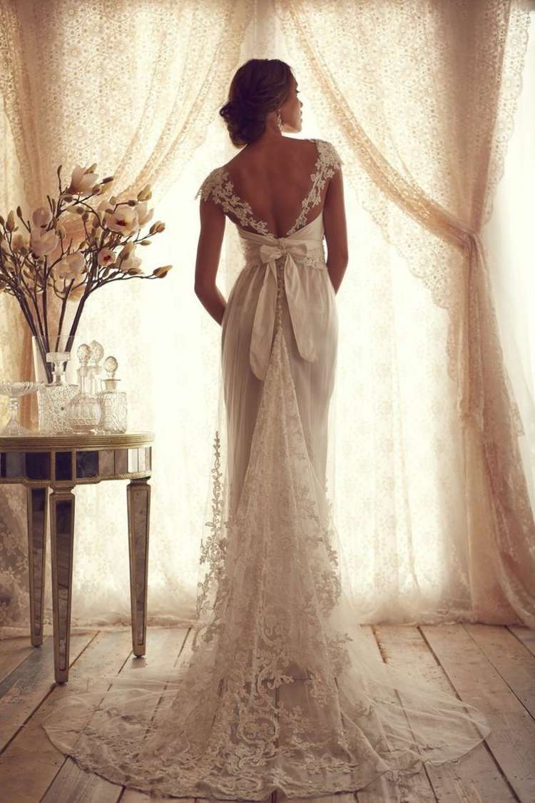 dekoration brudklänning spets rosett tyg transparent