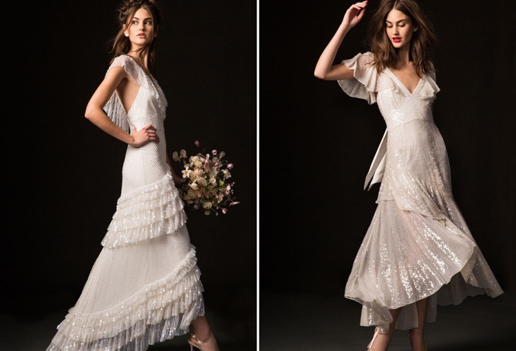 Bröllopsklänningar 2019 glitter 20s retro touch