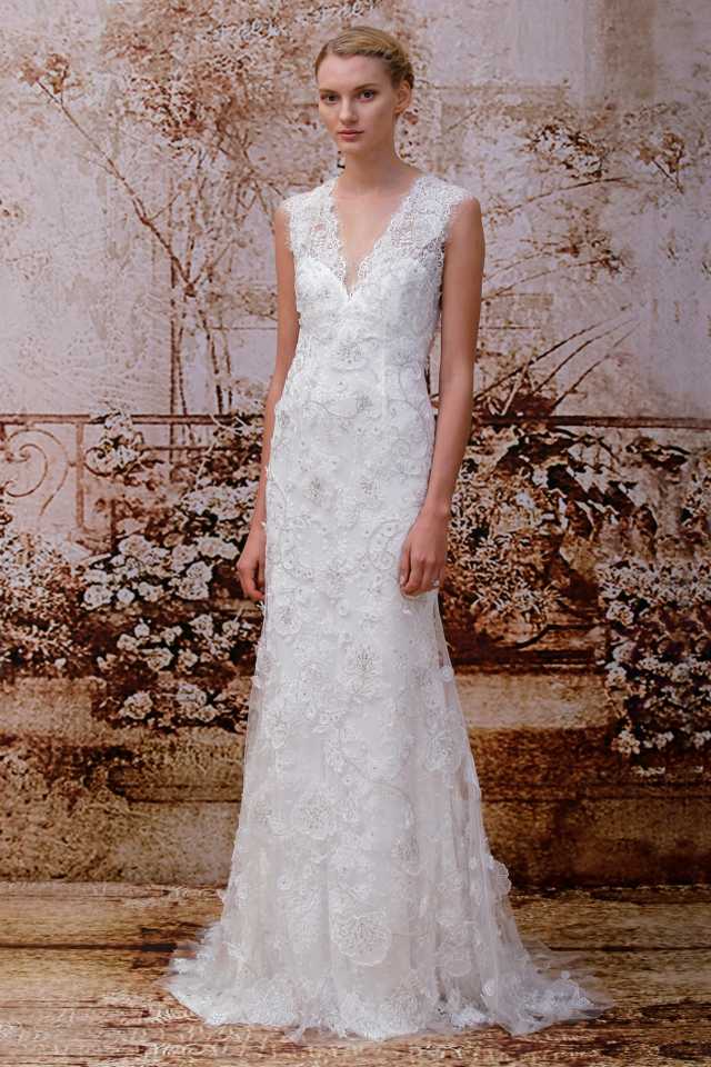 Bridal 2015 spetsgjorda ärmar långa betonar feminina kurvor
