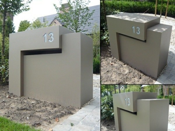 minimalistisk design rostfritt stål betong två delar