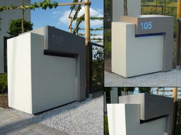 minimalistiska brevlådor belysning husnummer